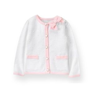 🆕Janie & Jack White Textured Dot Cardigan Size 5